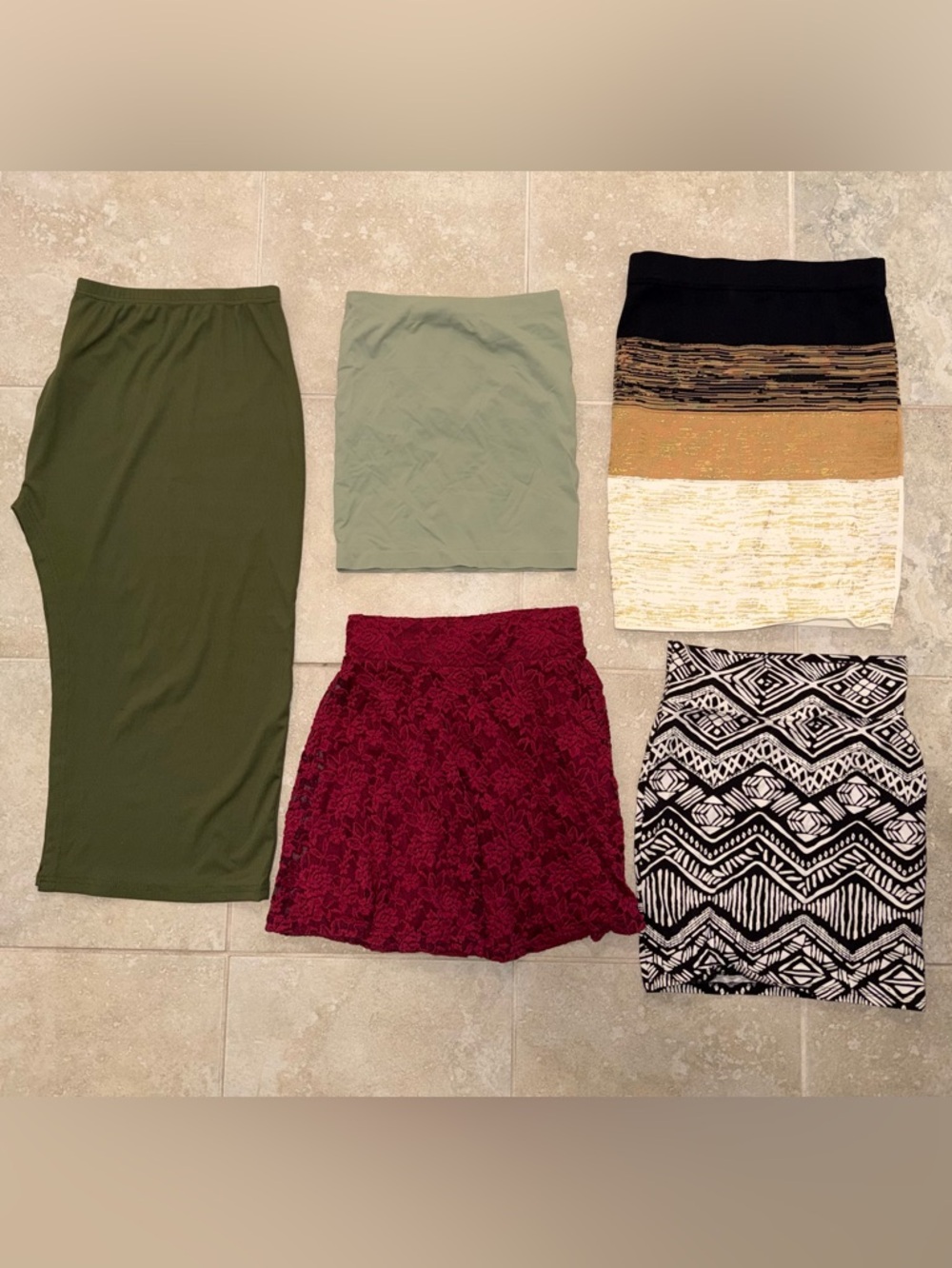 bundle of 5 NEW skirts